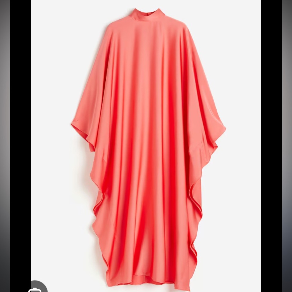 CORAL ORANGEY SATIN KAFTAN